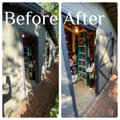 Barn door install (not painted)