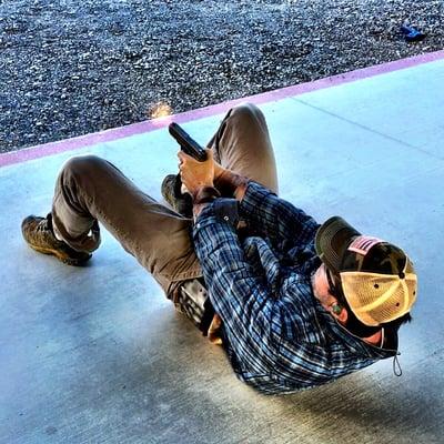 PFC cadre Brian Hartman during the Fighting positions course