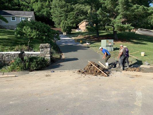 Concrete driveway