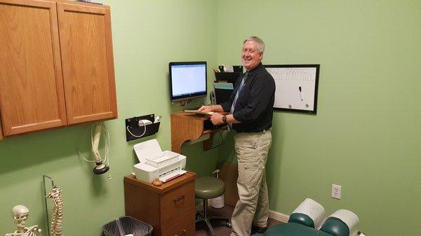 Private treatment rooms are a plus at Applied Chiropractic.  Pictured is Dr. Thomas Foote.