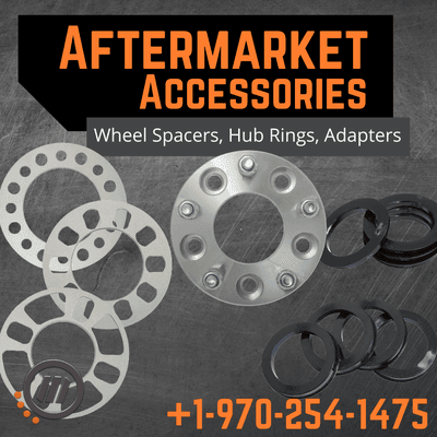 Aftermarket wheel accessories: spacers, adapters, hub rings.