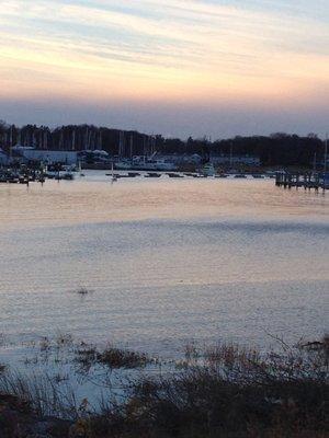 Milford Harbor at sunset