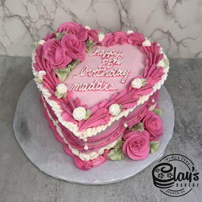 Heart Shaped Cake with Roses