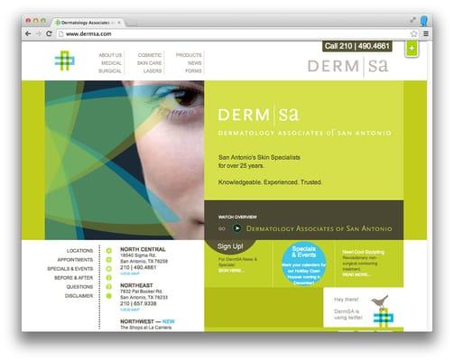 Dermatology of San Antonio Web Site Design and Development. www.DermSA.com