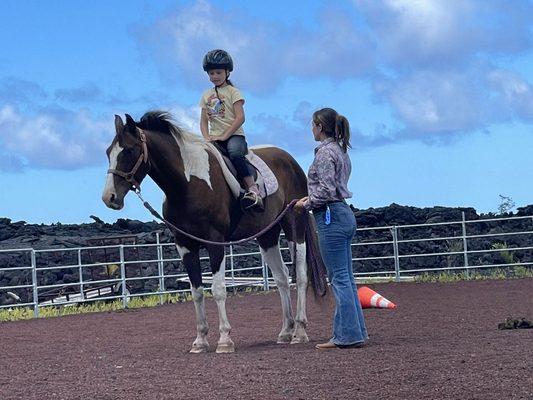 Kid's Horseback Riding Lesson, with trainer Kalani