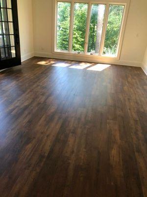 Armstrong Luxe LVT  installed in basement area