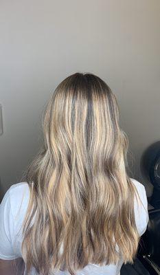 Balayage + highlights. Lifted from dark brown