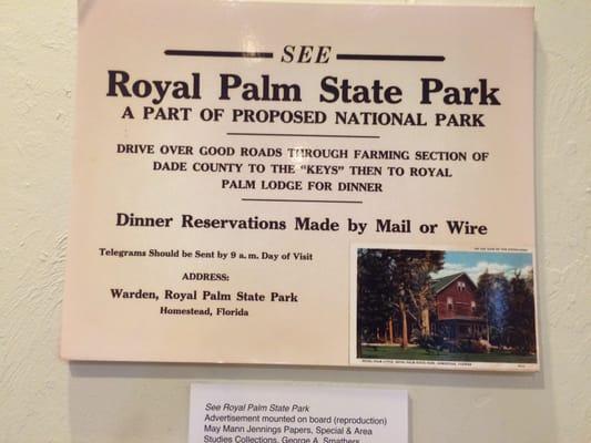 May Mann Jenning's Royal Palm Park. The beginning of Everglades Nat'l. Park-2015