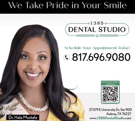 I Highly Recommend Dr. Hala Mustafa 1385 Dental Studio in Aubrey, Texas.
 Smile Makeover Specialist