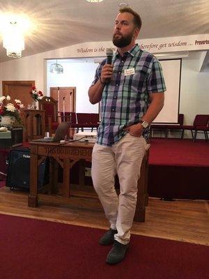 Dr. Dan sharing the message of hope, healing , and optimal health through chiropractic care at one of our local church's events.