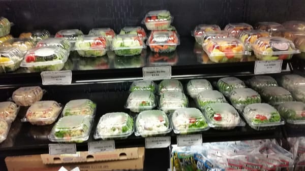 Grab and go salads (and sandwiches- not shown)