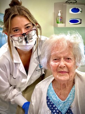 Dr Felicia Brodeur and her great grandmother, The oldest patient in this practice at 99 years of age.