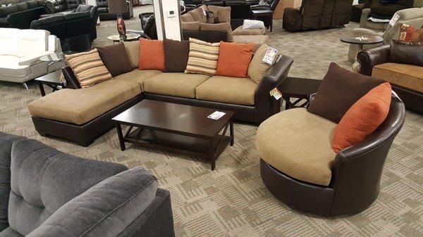 Ashley Sectional $699.99 Swivel Chair $349.99