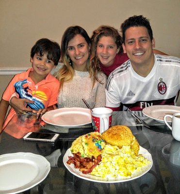 Renata and William from Brazil & Student Homestay Breakfast