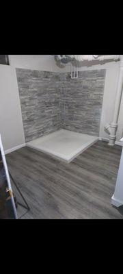 Custom Tiled Shower And New Flooring