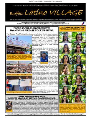 Front page, August Issue, Buffalo Latino Village