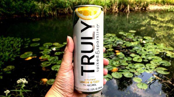 Truly Spiked & Sparkling - refreshing like sparkling water, but way more fun! 5% alcohol., 100 calories.