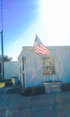 Flag waving gloriously in the sun