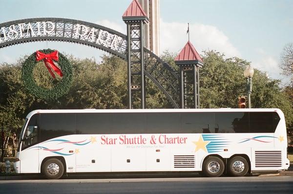 More photos from Star Shuttle around Christmastime; one of the large charter buses.