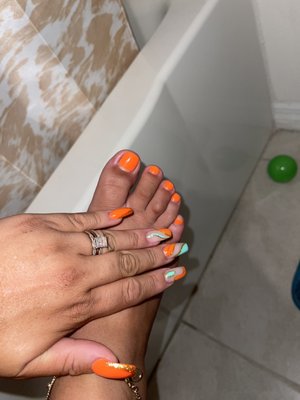 I got a gel pedicure and my nails done by Peter  he's Amazing !!!!!