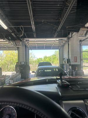 Inside for oil change