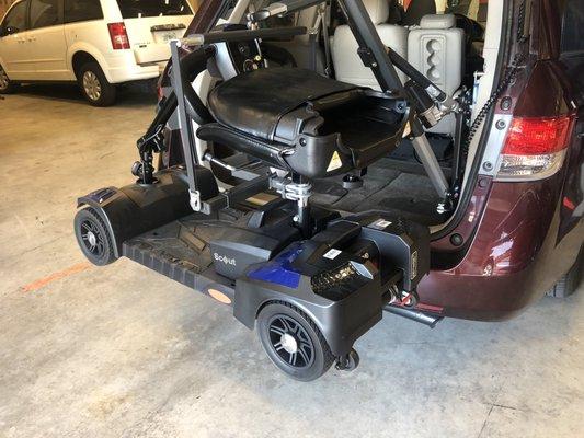 Electric wheelchair, wheelchair lift.