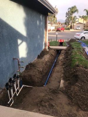 New 1" Copper Main in place!