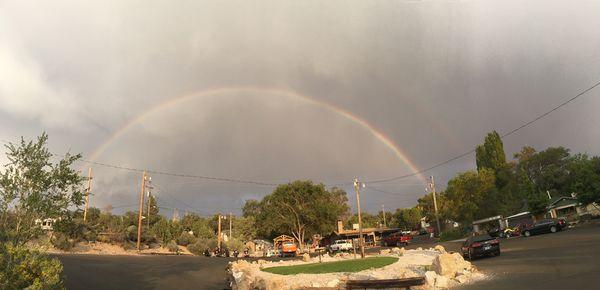 Beautiful rainbow over our Mountain ...we're so blessed with the variety of weather we have up here! Come up and check it out!