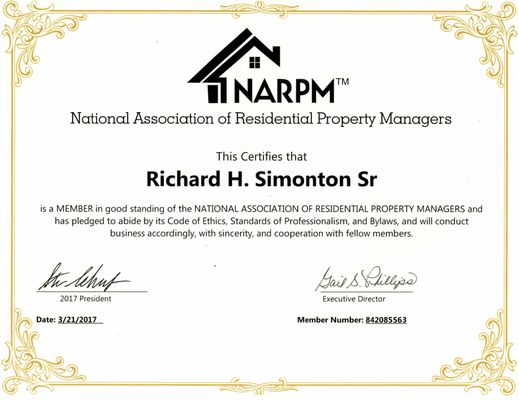 NARPM Certificate