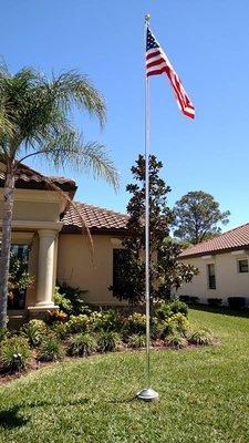 "BATES II" 18' Residential Flagpole. Availabel exclusively through Bates Flags & Flagpoles LLC