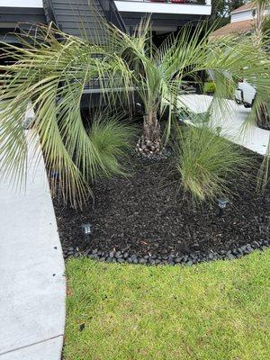 Mulch + Rock Installation