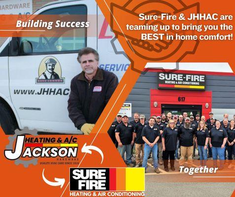 Sure-Fire and Jackson Heating team up January 2024.