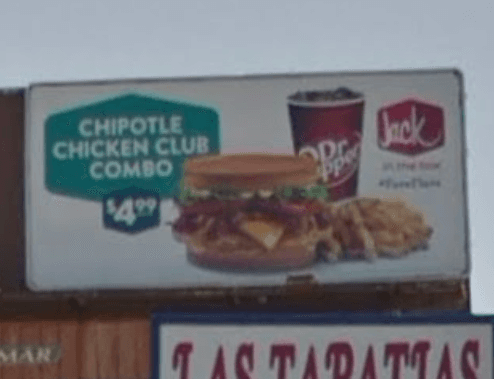 Jack Chipotle Chicken Club Combo Billboard in Las Vegas Nevada