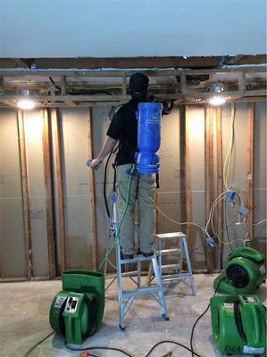 Applying antimicrobial during water damage restoration in Woodbridge, CT