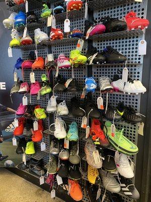 Lots of kids' cleats