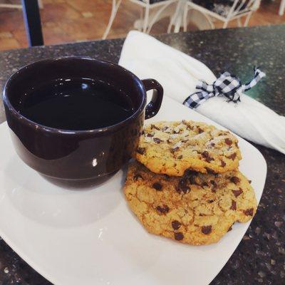 Coffee  and gluten free chocolate chip cookies