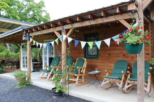 One of the barn's porches