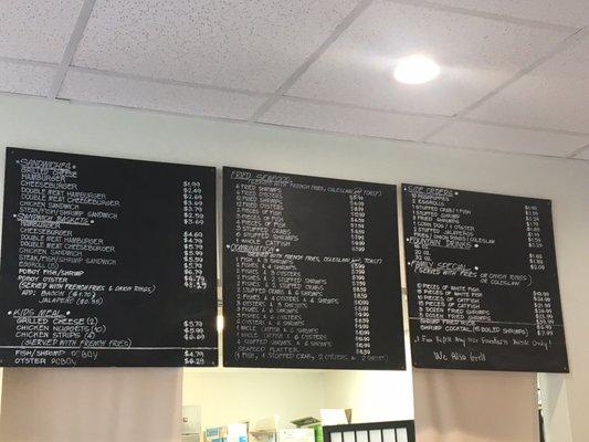 Their menu 2019