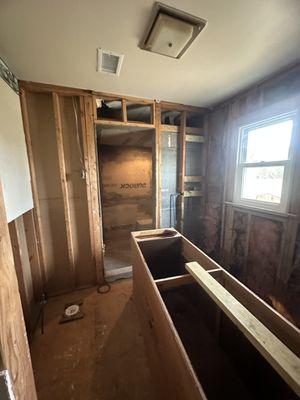 Upstairs master bathroom before