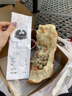 Receipt & calzone