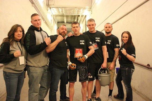 Coach crew and fighter, Caleb Gunter, after his MMA debut at RCCIII.