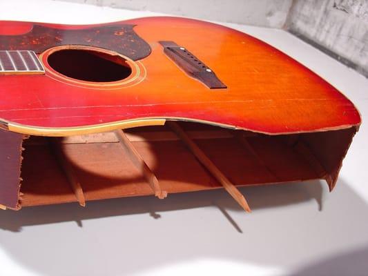 Gibson Southern Jumbo before repair by Geoff Benge