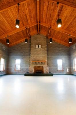 Fireplace and main reception area