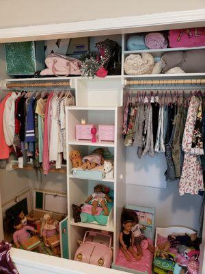 Closet transformation and a home for all her American Girls!