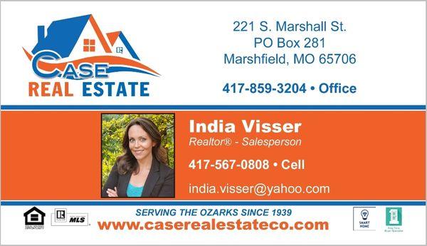 India Visser's Business Card