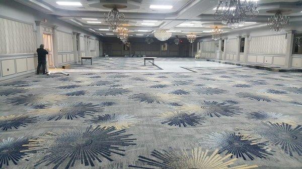 Tile and carpet job for Byblos banquet hall.