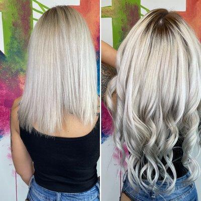 22inch platinum blonde nano bead extensions