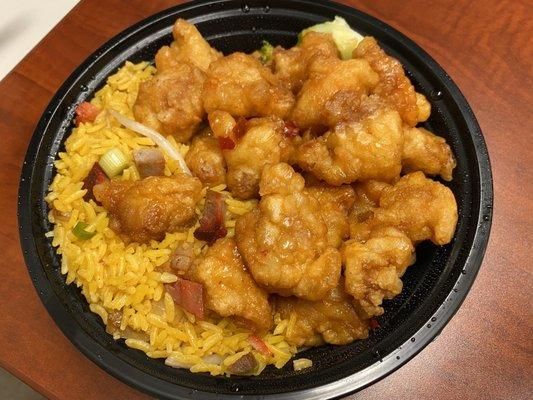 General Tso's Chicken with Pork Fried Rice