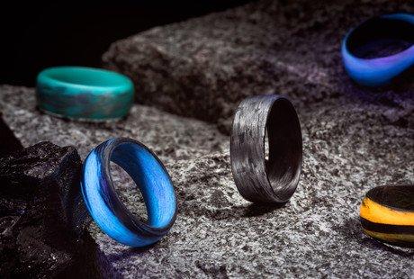 Carbon fiber rings and glow rings