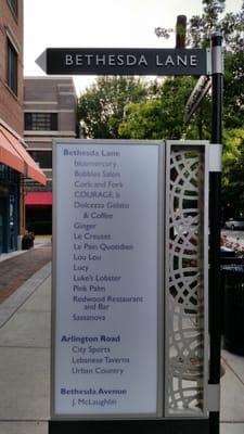 A list of stores and restaurants